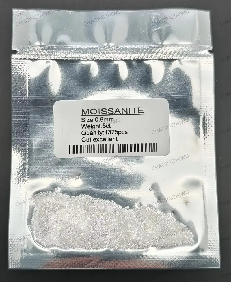 Moissanit-Stein, runder Schliff, Farbe D, Edelstein, kleine Größe 0,8 mm bis 2,9 mm, 1,0 ct/Packung, für die Herstellung von Schmuck, bestanden bei Diamanttest. – Detail 12