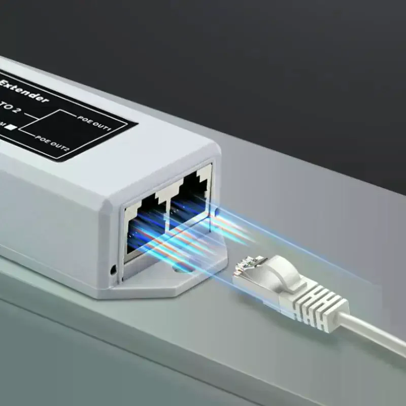 

100/1000Mbps IEEE 802.3af/at PoE Repeater 2 Port Gigabit POE Extender For IP Camera/NVR/AP 100 Meters Range Extender