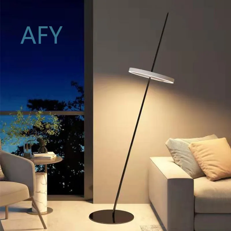 Minimalist Floor Lamp for Nordic Living Room Bedroom Sofa Area Upright Fishing Style Modern Simple Ambient Light for Home