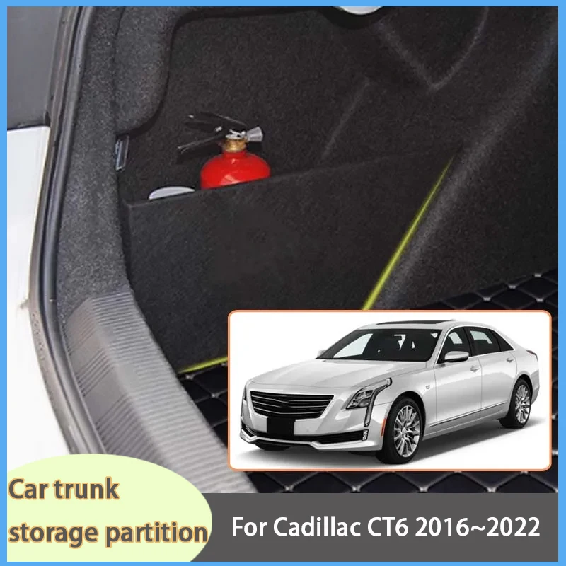 

For Cadillac CT6 2016~2022 2021 Car Organizer Thickening Trunk Side Partition Trunk Interior Storage Box Parts