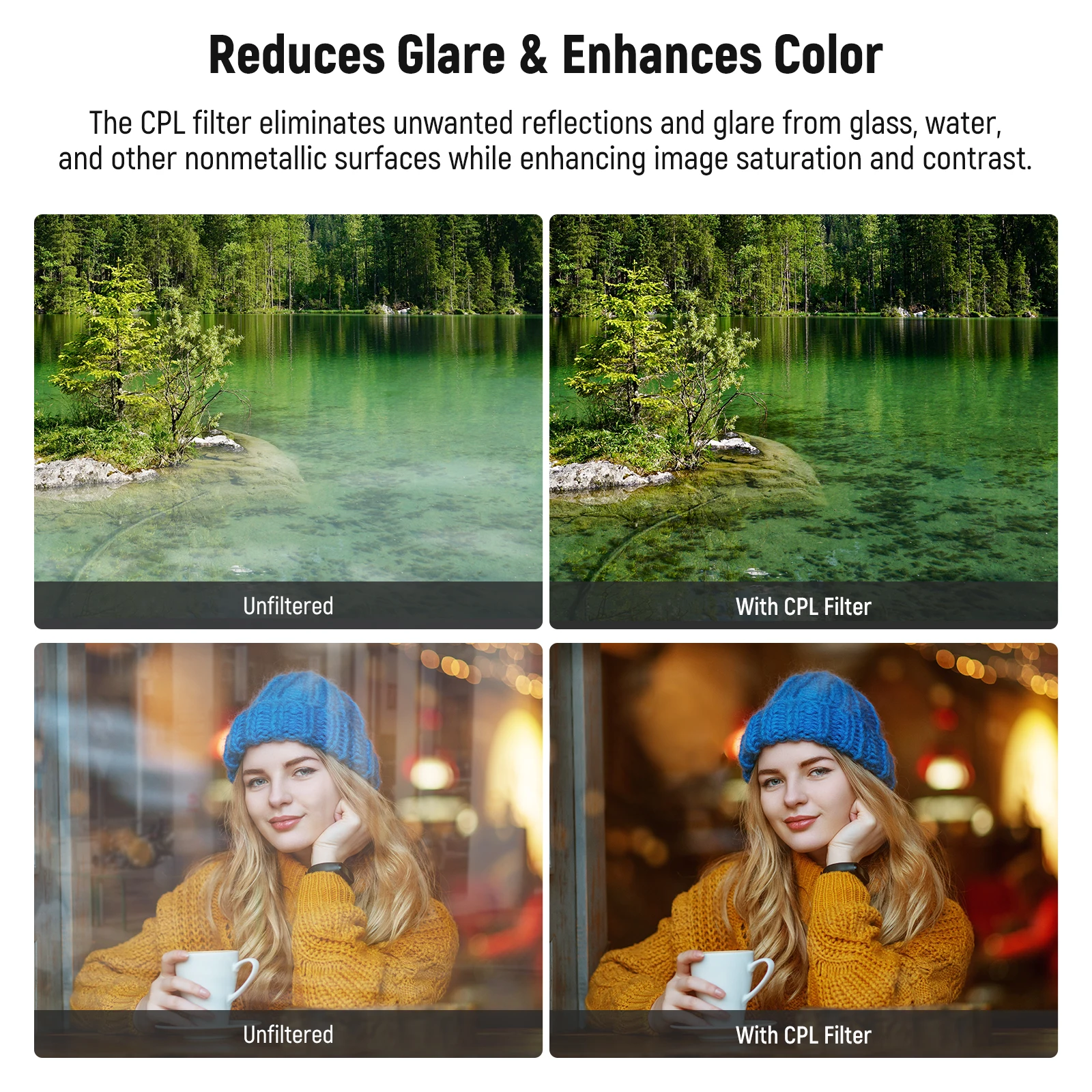 NEEWER 67 mm magnetischer CPL-Filter, kreisförmiger Polarisationsfilter mit Kaltschuh-Telefonobjektiv-Clip für iPhone, Samsung, Android-Handys – Detail 3