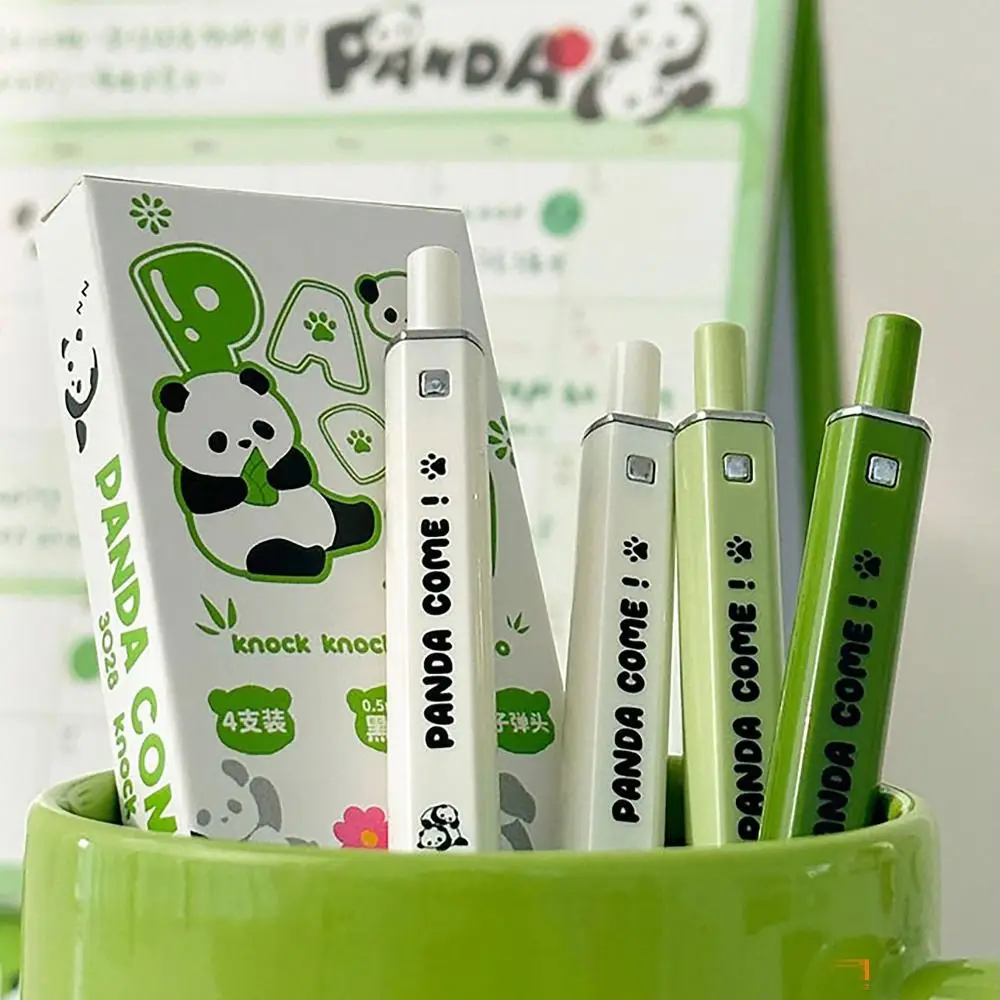 4 PCS/Box Durable Panda Gel Pen 0.5mm Black Ink Quick-Drying Signature Pens Ball-point Pen Student Stationery