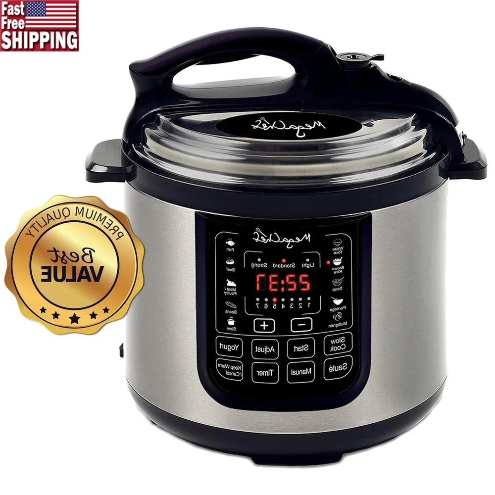 8 Quart Digital Pressure Cooker Stainless Steel 13 Pre-set Functions High Low Pressure Keep Warm Automatic Shutoff Touch Control