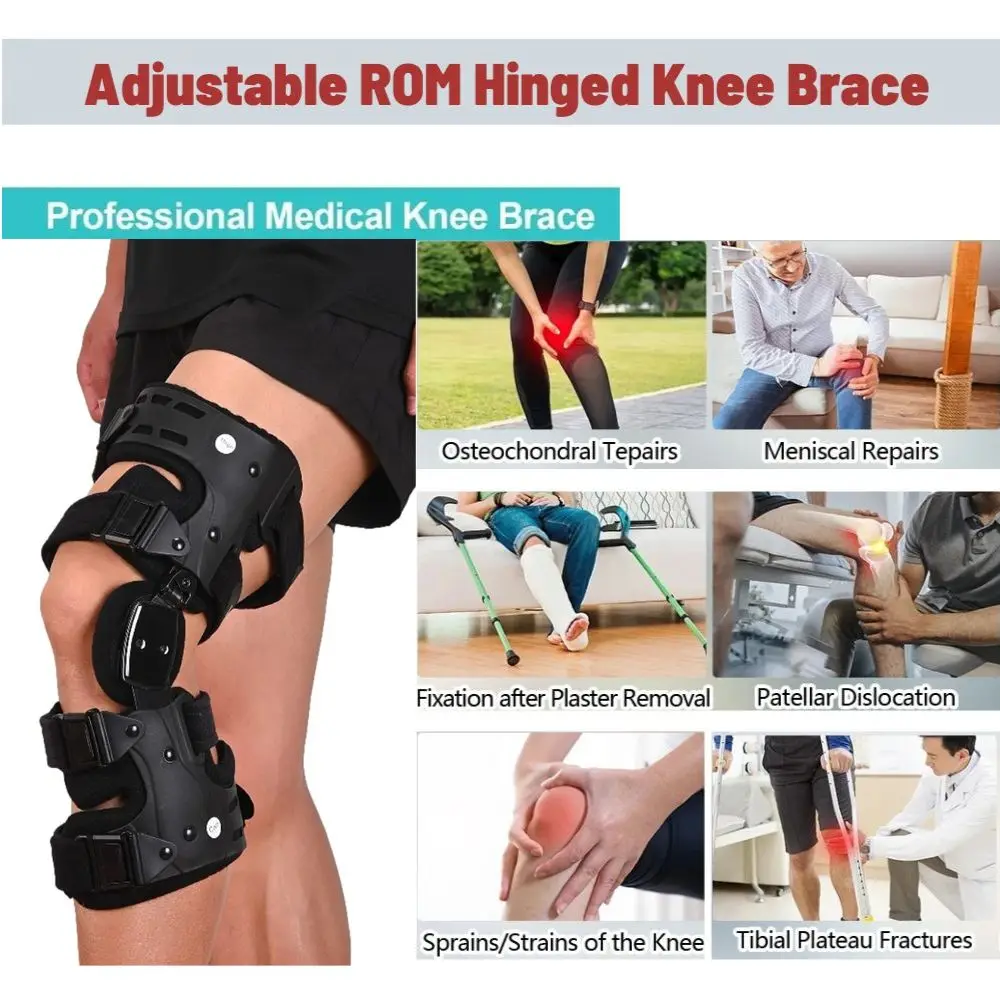 

Knee Brace Hinged Stabilizer Adjustable Recovery Support for ACL MCL PCL Injury Meniscus Tear Arthritis