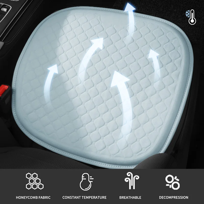 

1PCS TPR Cooling Gel Car Seat Cover Thick Breathable Honeycomb Seat Cushion Constant Temperature Summer Cool Seat Cover Pad