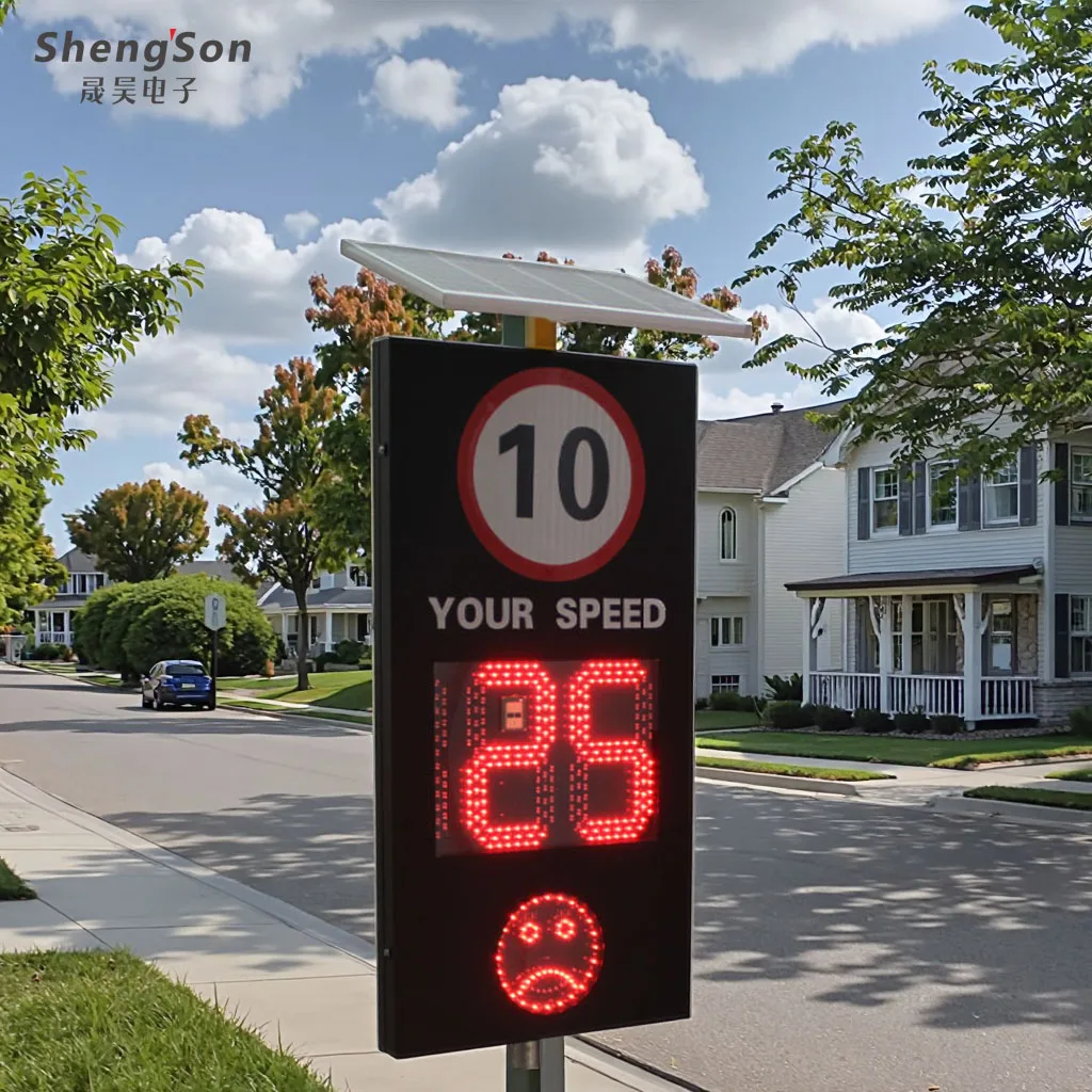 Radar Speed Limit Traffic Sign Board 24 in with Audible Alert UV Printing Solar LED Fifth Grade Reflective Film