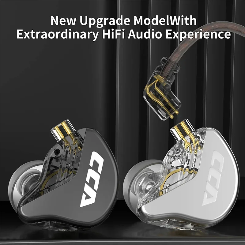 CCA CRA 10MM Neodymium Magnet DD Improved 2PIN-QDC Detachable Cable Polymer Diaphragm Heavy Bass HiFi IEM Earphones