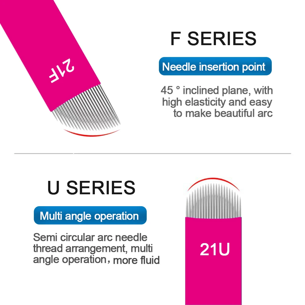 50/100 sztuk igły do microbladingu ostrza Tebori igła do tatuażu 0.16/0.18mm ręczne ostrza do brwi do haftu 3D ręczny pisak do tatuażu
