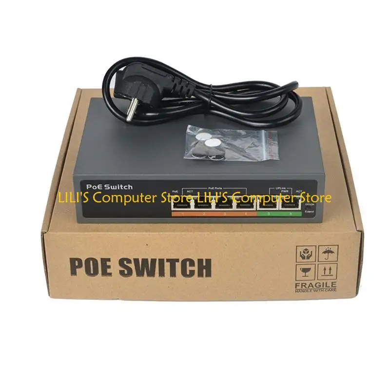 

A52B 6 Port POE Switches 100Mbps Fast Ethernet Switches POE Gigabit Networking Switches for wifi Routers Camera Wireless