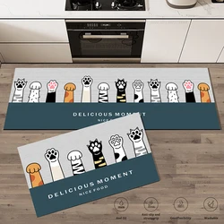 Kitchen Floor Green Absorbent Doormat Rug Non-Slip Entrance  Mat Quick Dry  Heavy Duty Simple Lines Carpet Long Washable Rugs