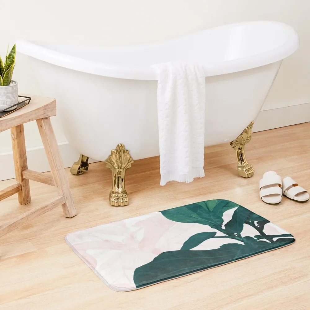 

Blush Green Fiddle Leaf Dream #1 #tropical #decor #art Bath Mat Bath Carpet Carpet For Bathroom Mat
