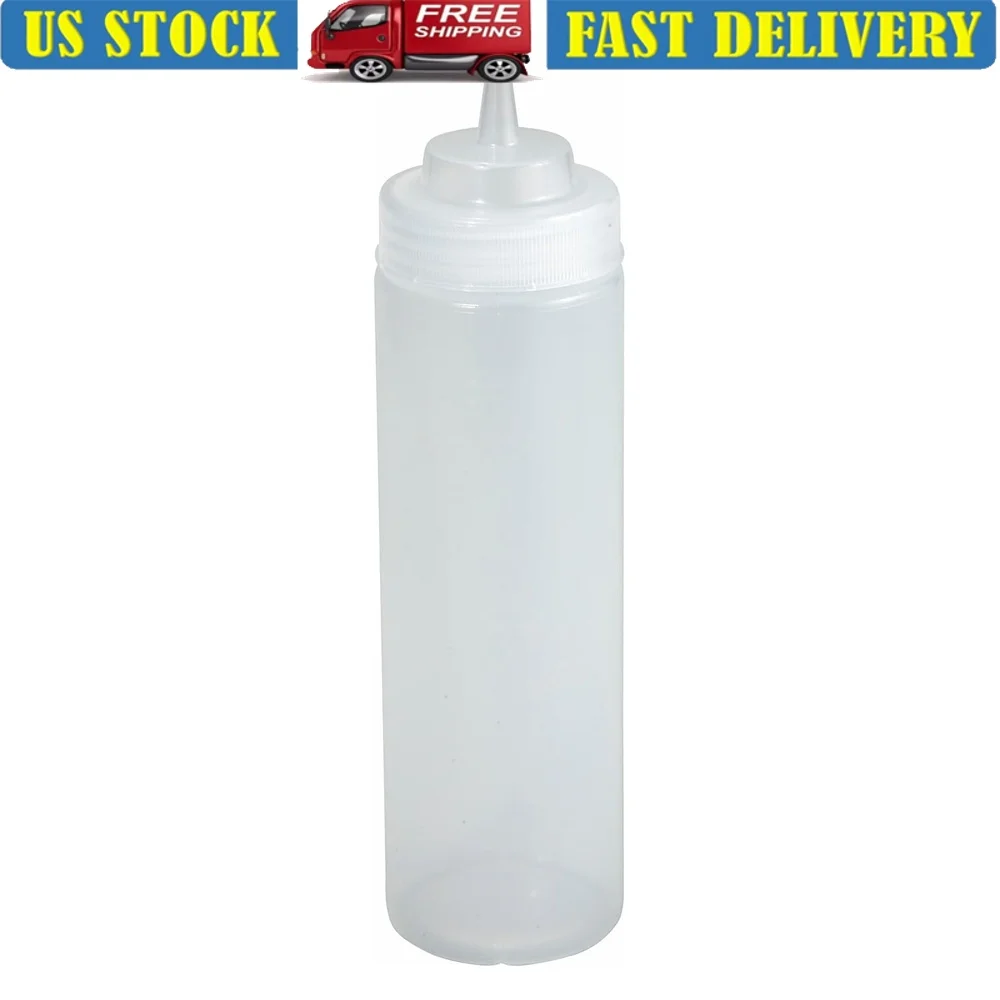 

Clear Wide Mouth Squeeze Bottles 16oz Plastic 6-Pack Reliable Quality Kitchen Storage Bottles Ideal Sauces Condiments and More