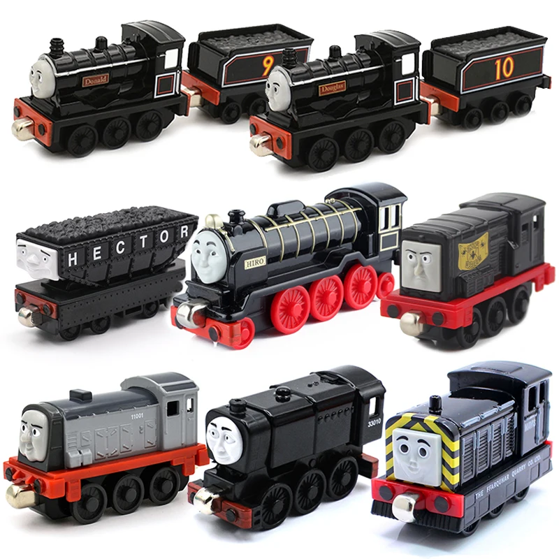 Juguetes genuinos de Thomas y Friends para niños, trenes negros, modelo de Donald Douglass Brother, juguetes de bolsillo fundidos a presión, 1:43