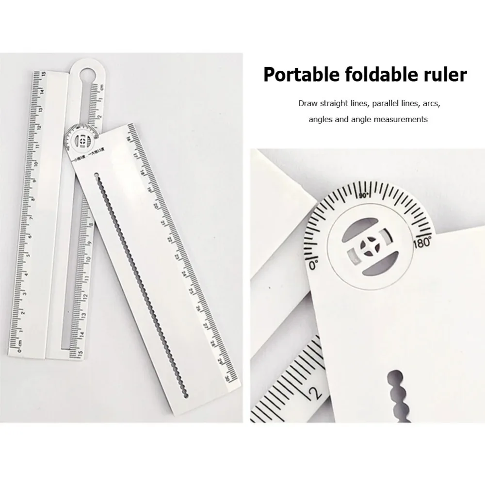 ABS Multifunctional Ruler Folding Circular Drawing Geometric Drawing Ruler Math Line Geometry Template Drafting Ruler