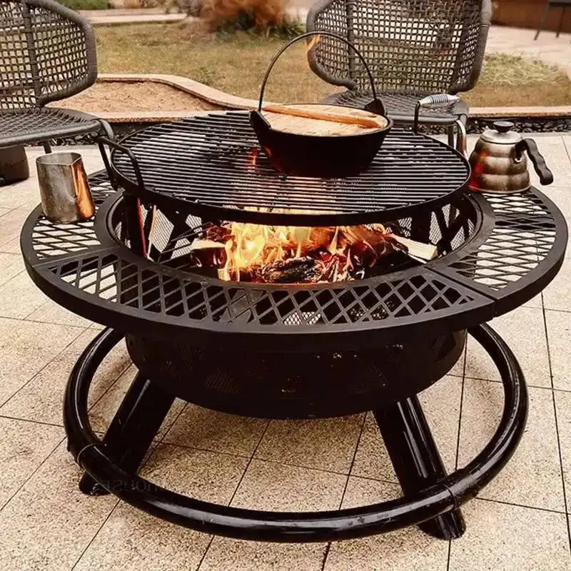 화롯대 Outdoor Pit for Outdoor Heater Nordic Charcoal Brazier Creative Multifunction Camping Iron Barbecue Fire Charcoal Braziers