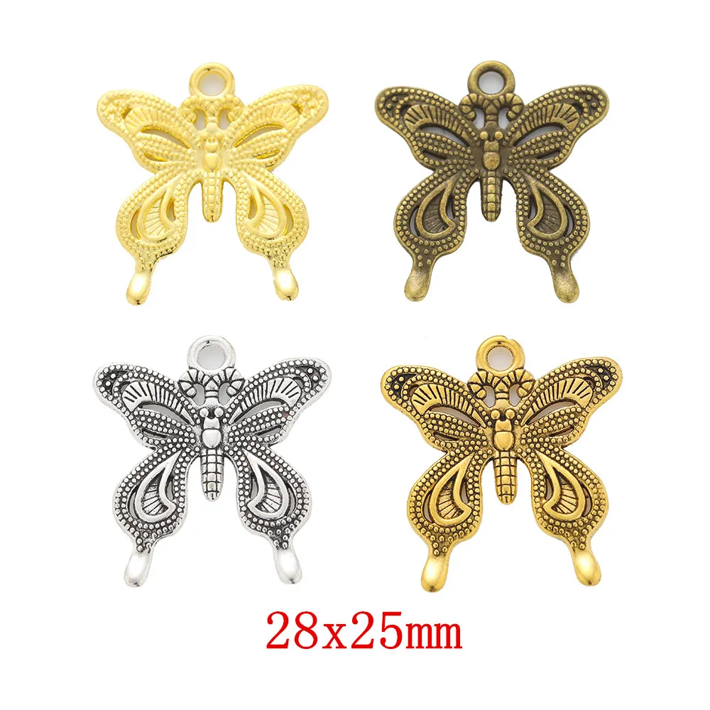 

40pcs butterfly Craft Supplies Charms Pendants for DIY Crafting Jewelry Findings Making Accessory 120