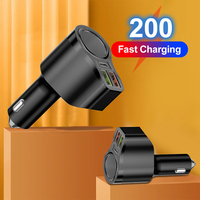 200 4 Ports Car Charger 2.4A Dual USB 36W PD Quick Charge Car phone Charger Car Cigarette Lighter Fast Charger Power Adapter