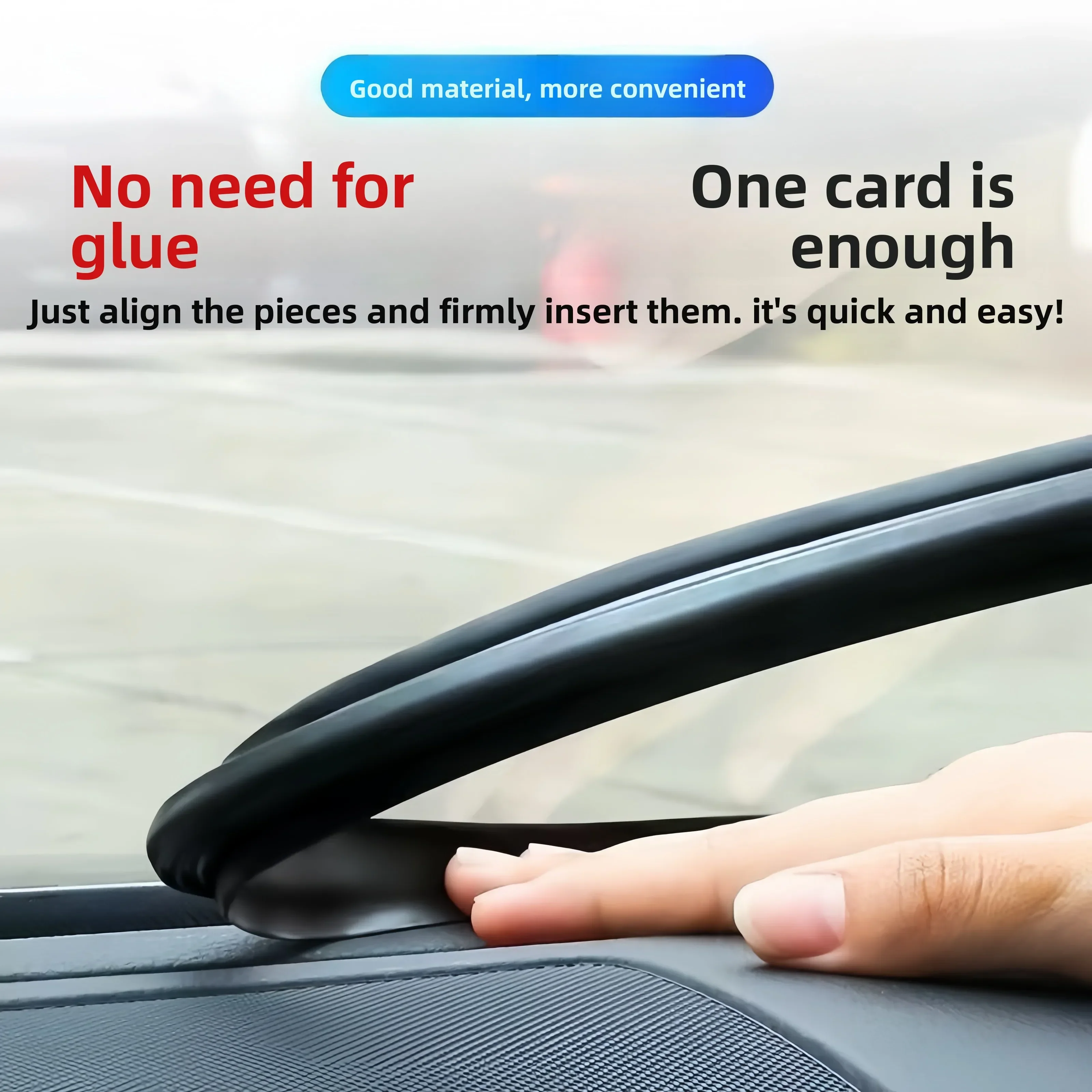 Car Interior Accessories, 1.6m Windshield Dashboard Sealing Strip, Rubber Noise Insulation Weatherstrip