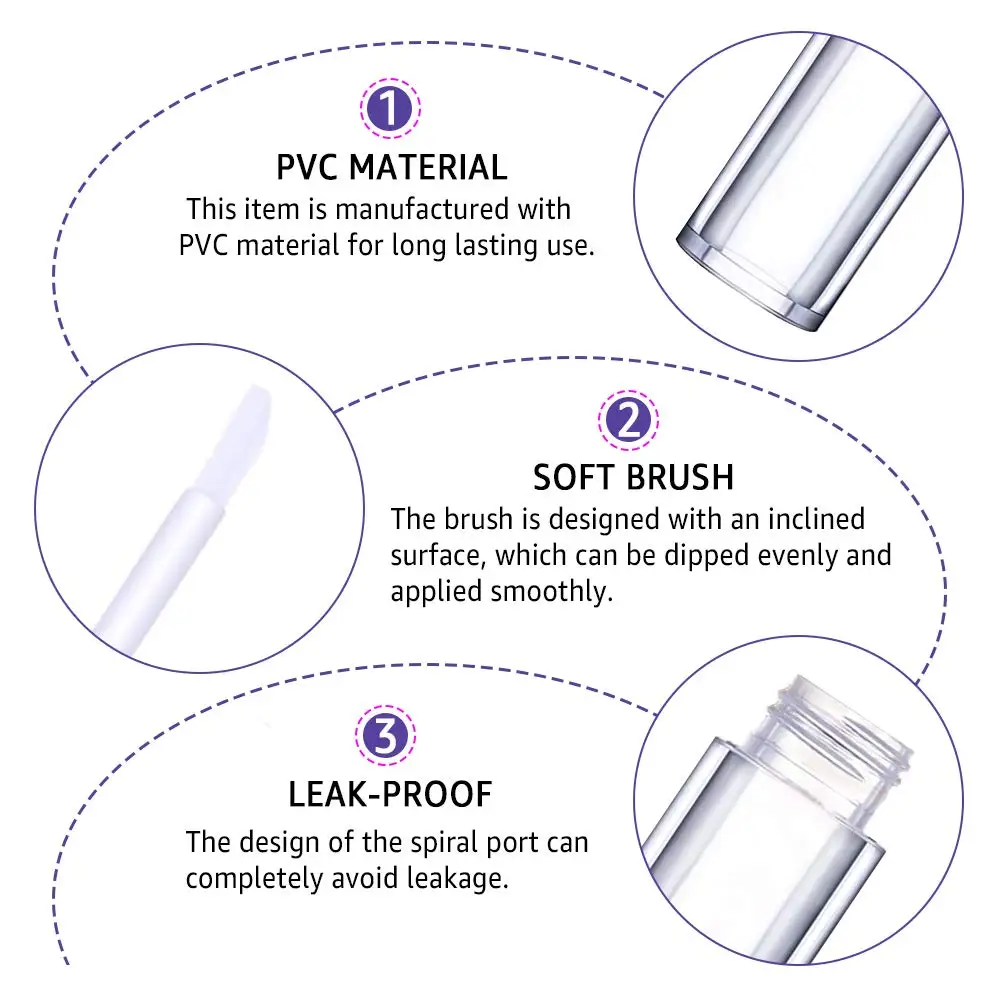 10 Stück 5ml Diamant-Leere Lipgloss-Tuben, Nachfüllbare Tragbare Plastikflaschen, Flüssig-Lippenstift-Behälter, Lipgloss-Probenfläschchen – Detail 3
