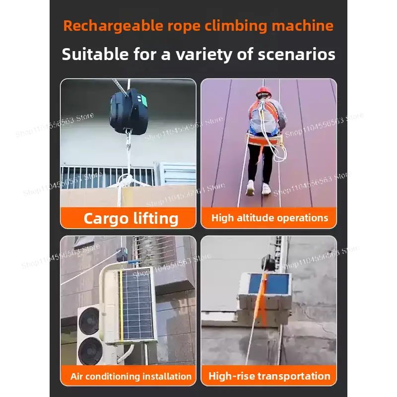 Capacity 250kg Portable Rope Climbing Machine 36V Lithium Battery rope climbing Machine Electric Rope Hoist