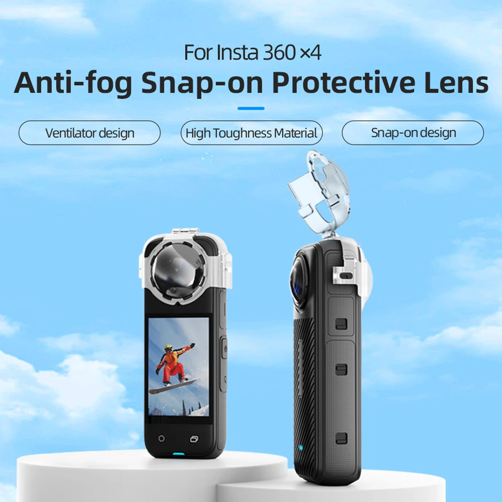 Tapas protectoras de lente para Insta360 X4, cubierta protectora antivaho, a presión, cubierta de cámara deportiva, accesorios panorámicos para cámara