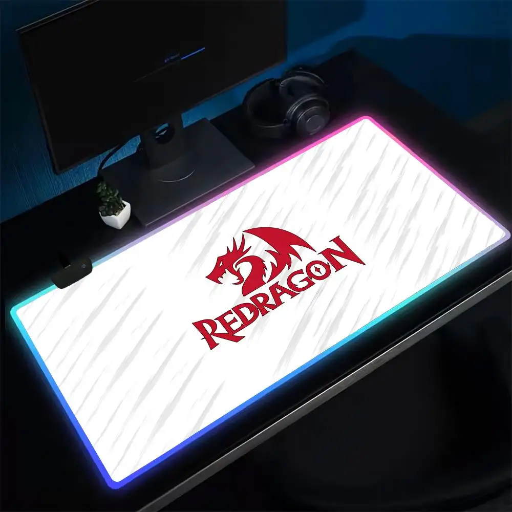 

Игровой коврик для мыши Redragon, игровой коврик для мыши в стиле аниме, светодиодные настольные коврики с подсветкой, резиновые настольные коврики XXL RGB