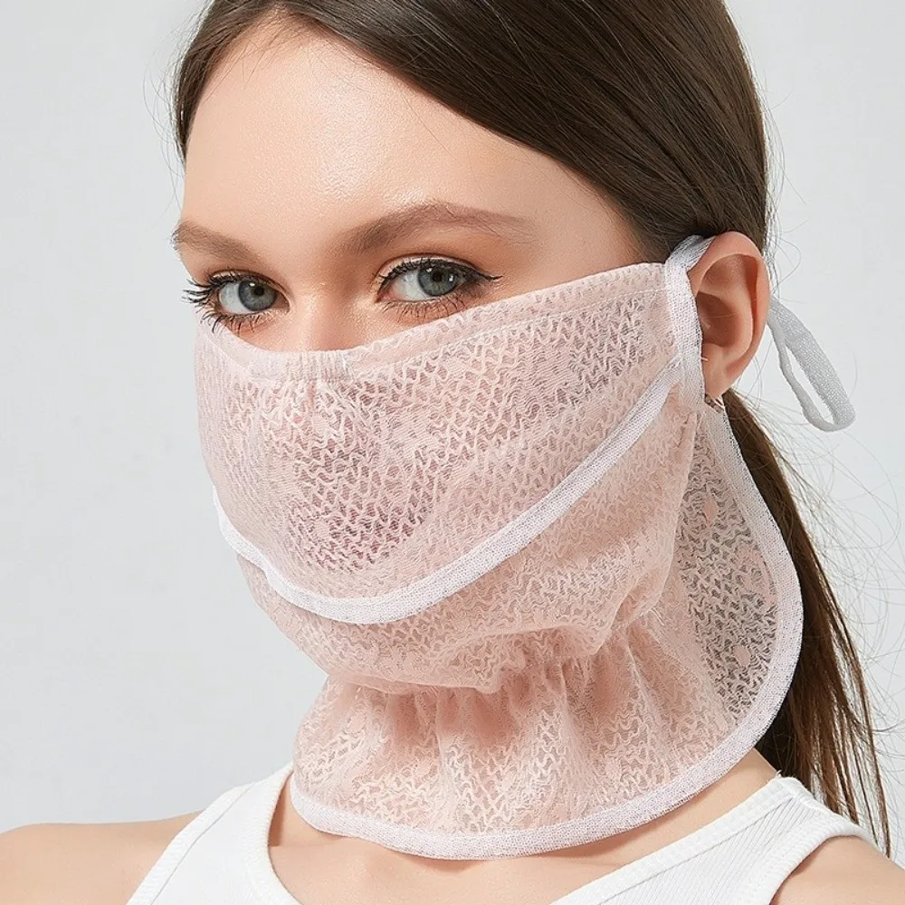 Trend Neck Protection Lace Face Cover Breathable Dustproof Sunscreen Mask Mask Summer