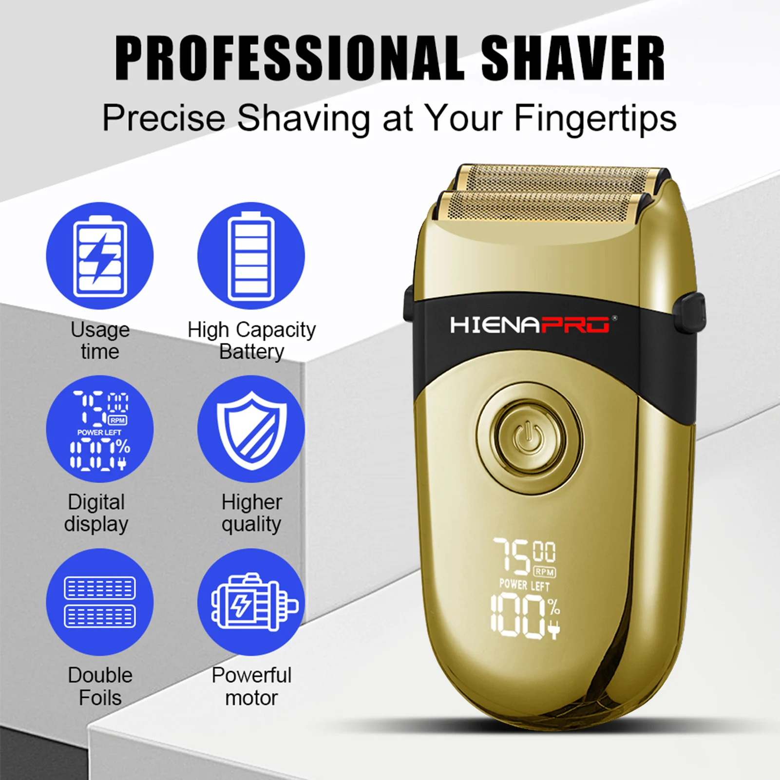 HIENA Electric Razor for men Cordless Shaver Rechargeable Beard Trimmer Face Beards hair cutting machine barber shop clippers