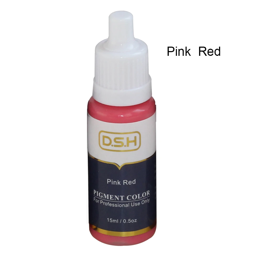 5Pcs Light Coffee RED Color Set 15ml DSH Brand Import Permanent Makeup Micropigment Tattoo Ink Pigment for Eyebrow Eyeliner Arts