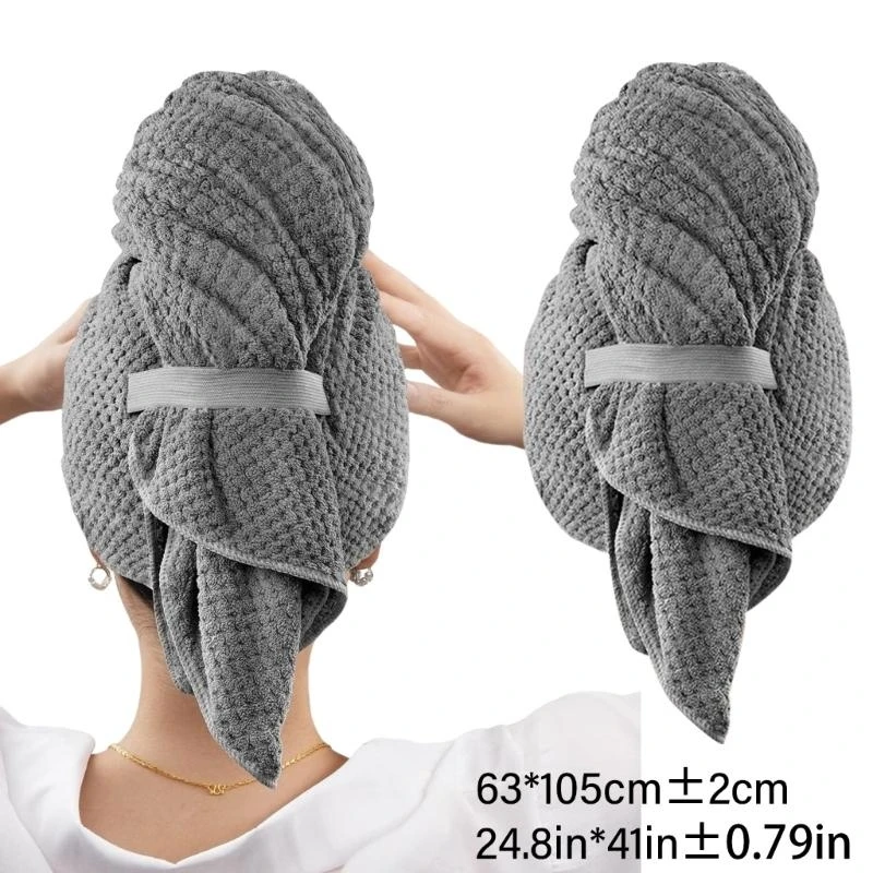 Handuk Rambut Microfiber, Turban Rambut Mudah Diputar untuk Mengeringkan Rambut Basah, Cocok dengan Kancing