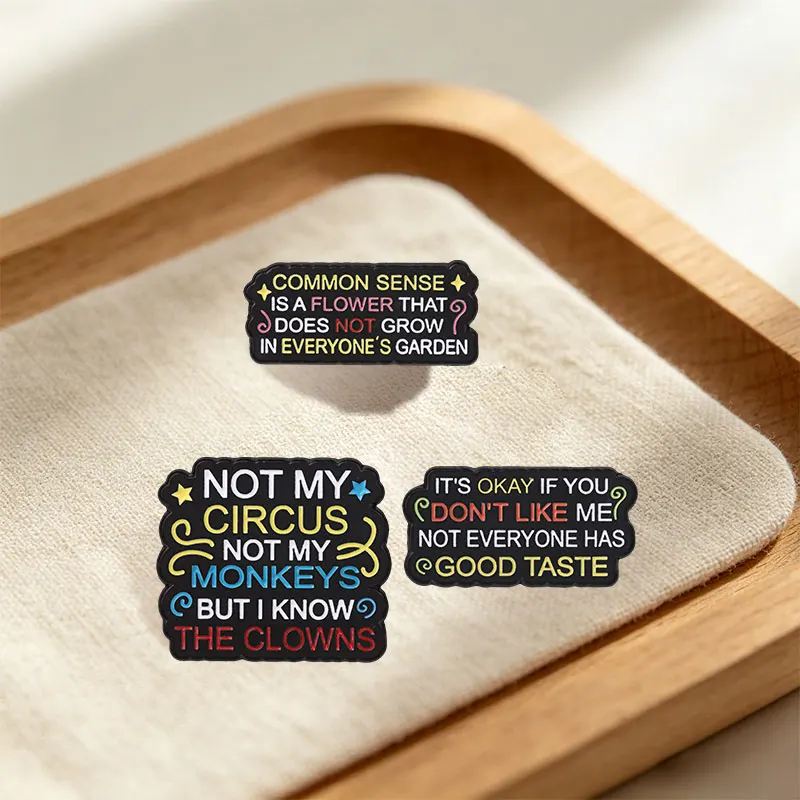 Not Everyone Has Basic Common Sense Sassy Sarcastic Quote Enamel Pin Not My Circus Not My Monkeys But I Know The Clowns Brooches