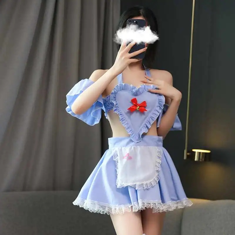 

Женское ажурное платье горничной, откровенное платье с открытой спиной для косплея, одежда для взрослых