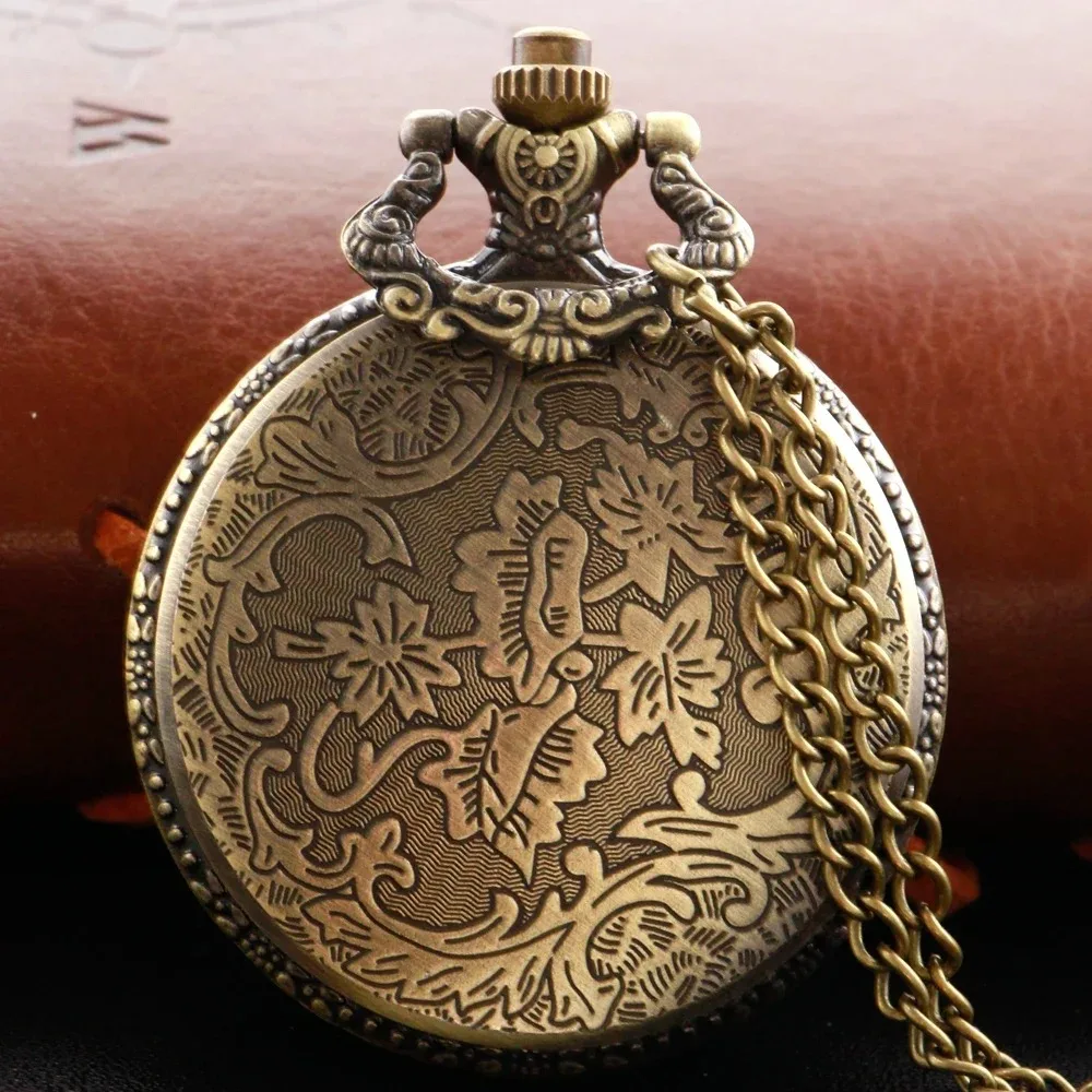 الأحمر النار قبعة الرومانية الرقمية Steampunk كوارتز ساعة الجيب الأزرق القديمة قلادة توقيت سلسلة بدلاية هدية للرجال والنساء