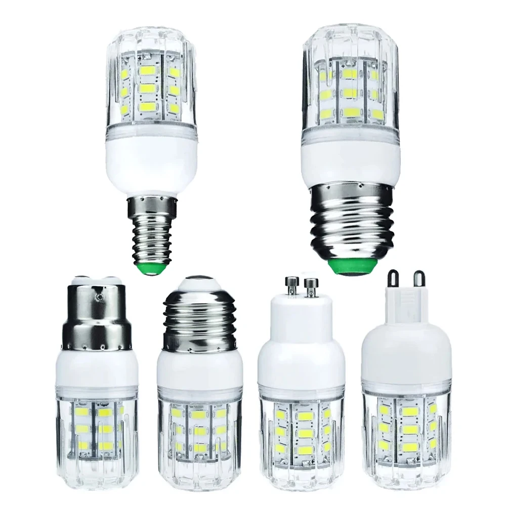 

7W LED Corn Bulbs B22 E27 E14 G9 GU10 E12 E14 5730SMD 27LEDs Super Bright LED Light 3000-6000K LED Lamp for Home DC 12V/24V