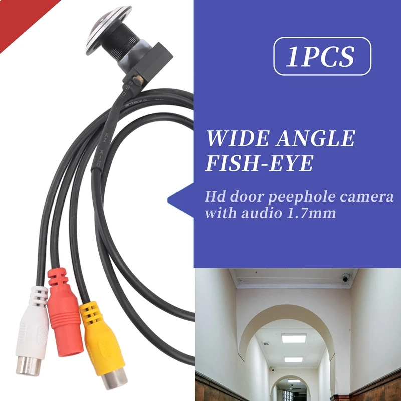 Câmera de vídeo panorâmica olho de peixe ahd, 1.7mm, 2mp, 1080p, visor de olho mágico, ângulo amplo para segurança doméstica