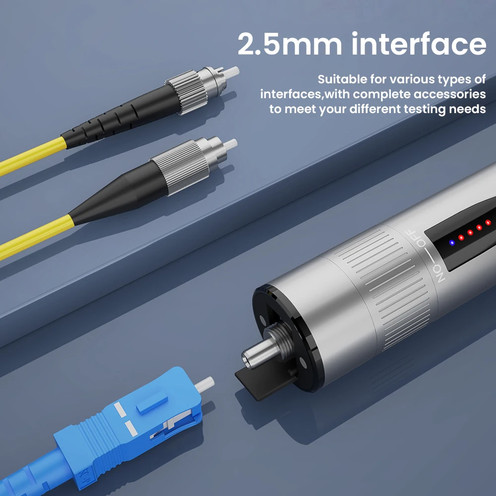 Natalink Visual Fault Locator Wiederaufladbare VFL Fiber Optic Rotlicht Kabel Tester SC FC ST Faser Laser Tester Rot Licht Stift