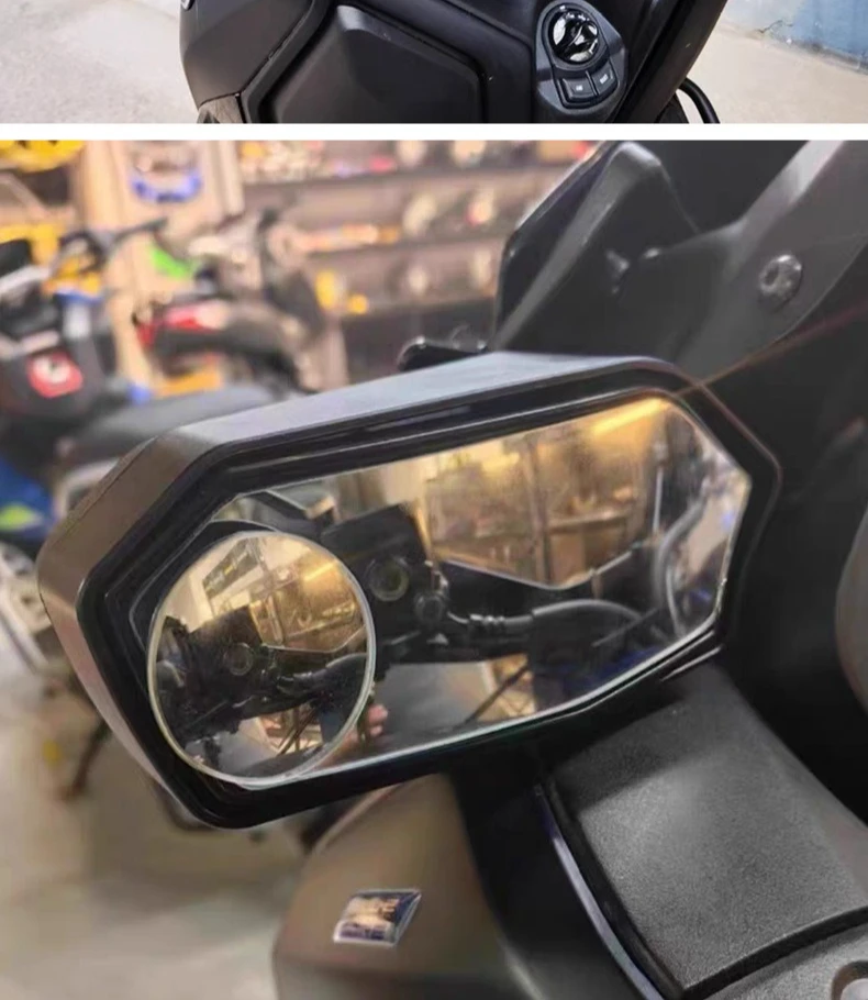 

Suitable for Yamaha XMAX30023-24 Modified Rearview Mirror, Rotatable Convex Mirror with Small Round Mirror