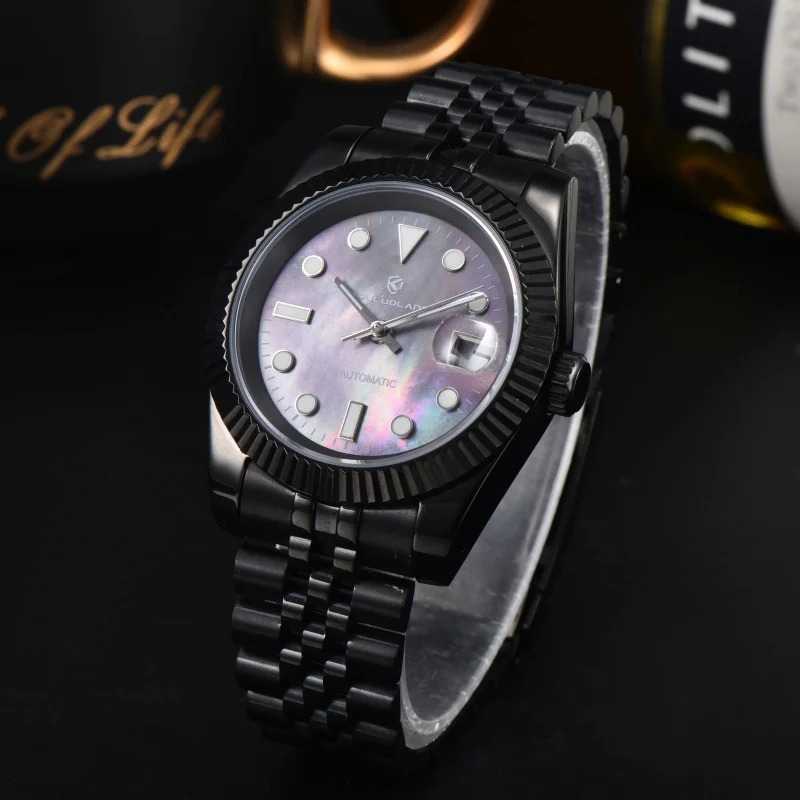 Datejust Shell Watch 39mm Black 316L Stainless Steel Sapphire C3 Luminous Suitable for NH35 Automatic Movement 5bar Waterproof