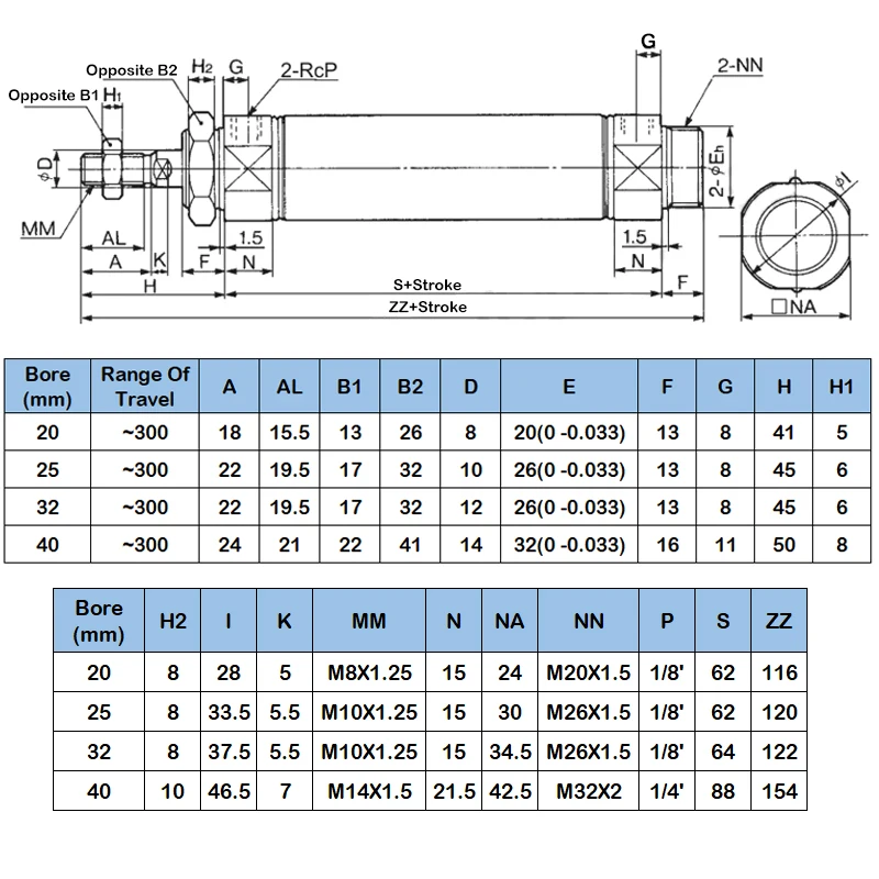 CDM2B CM2B16/20/25/32/40 Serie Edelstahl-Magnetring 25-500mm Hub Doppeltwirkender Mini-Pneumatikzylinder – Detail 6