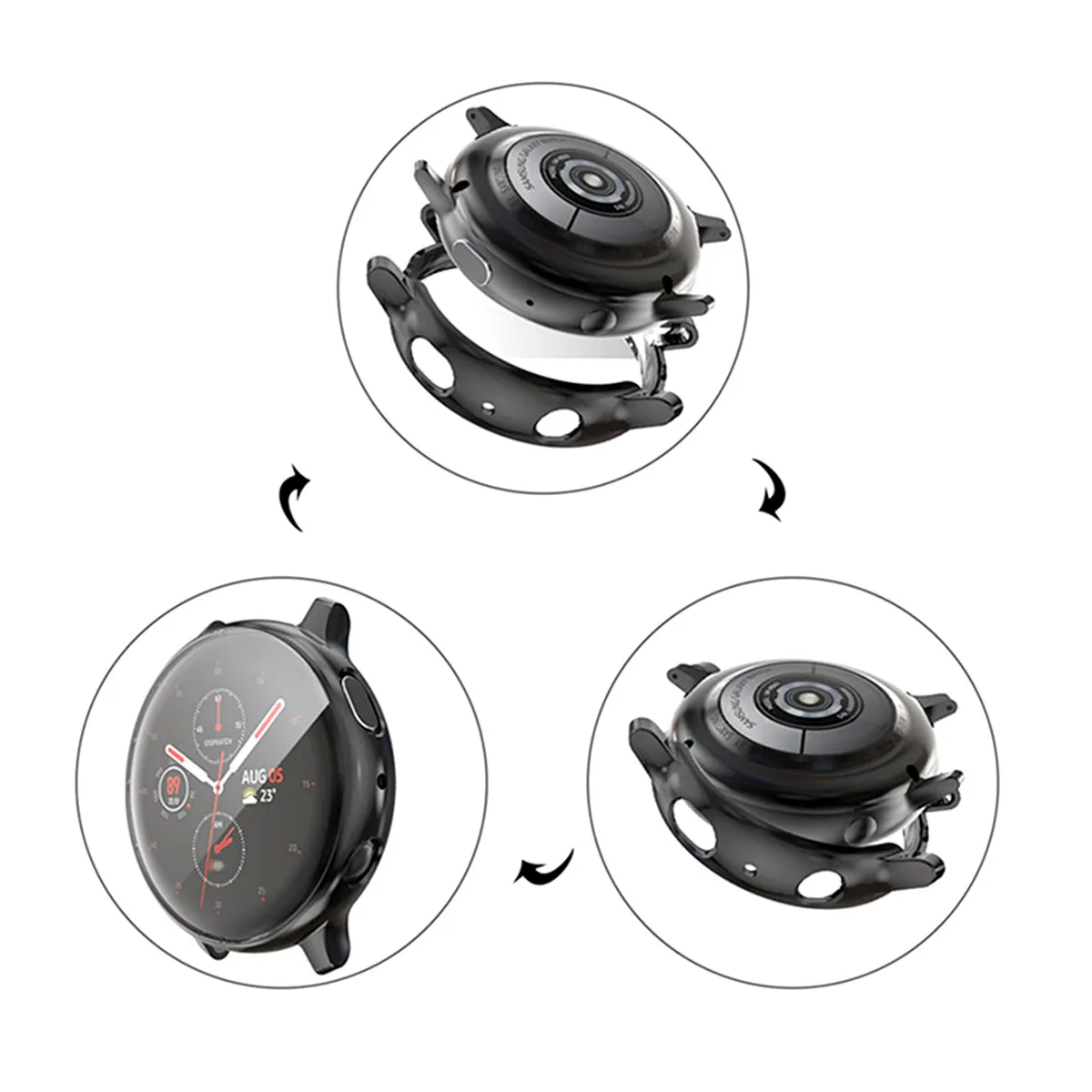 

Electroplate Protective Watch Case Cover Black 44Mm Anti-Scratch Tpu Frame Flexible Shockproof Protective Cover for