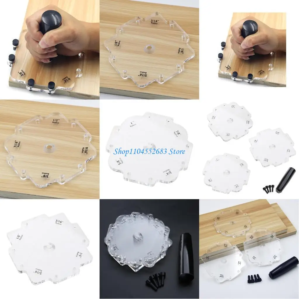 قوالب توجيه نصف قطرها احترافية لأعمال النجارة Y6GD، قوالب توجيه نصف قطر الزاوية، زوايا مستديرة سهلة الاستخدام #1