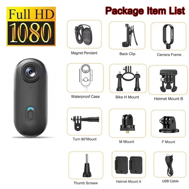 4K Mini Waterproof Camera with WiFi Wireless Portable Wearable Body Cam for Moto Bike Travel Helmet Outdoor Sports Vlog Shoots image 3