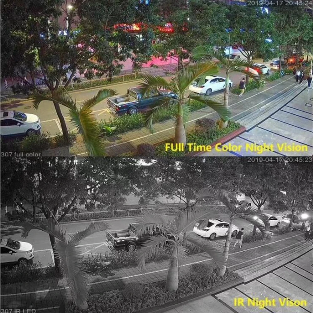 HESEE Colorful Night Vision Security Camera Kit CCTV AHD Outdoor Surveillance Analog Waterproof Warm Light Full Color DVR System