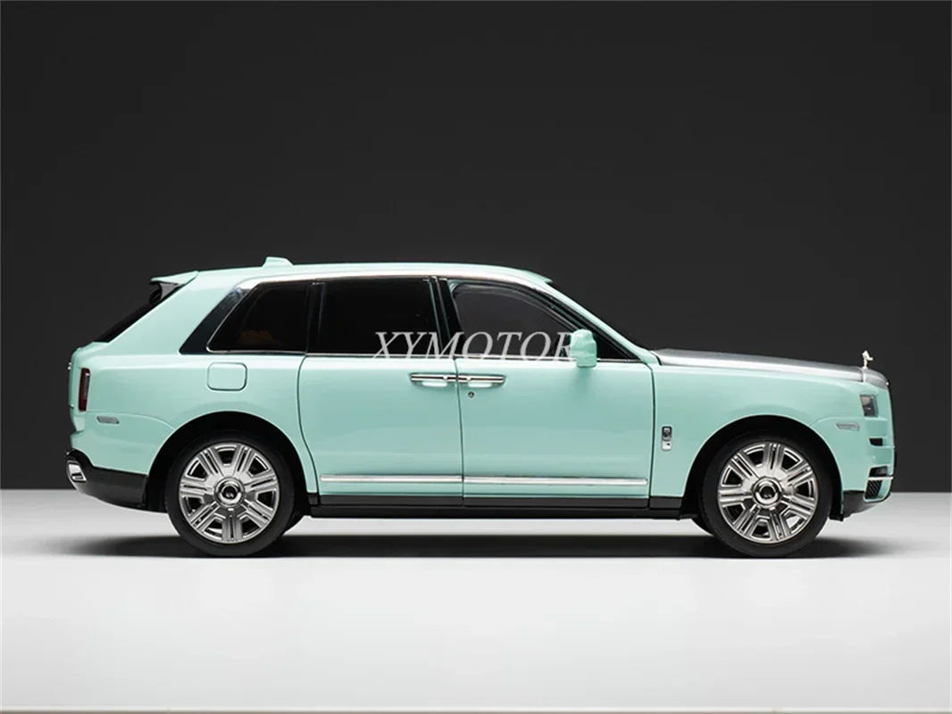 Rolls Royce RR Cullinan Diecast Model Car, Display de Metal, Azul e Prata, Coleção Ornamentos, Presentes Hobby, 1:18