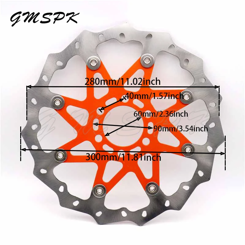 Motorcycle Replacement Floating Front Brake Disc Rotor Aluminum Brake Disk Fit for KTM 125 200 390 ABS DUKE 2013-2016