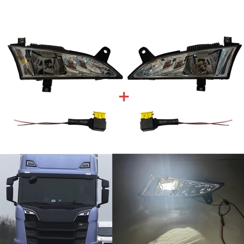 ABS Fog Lamp For Scania P Series G Seriestruck 24V LED Light 2659167 2659166 With Cover Panel 2307654 2307660 +2 Plugs