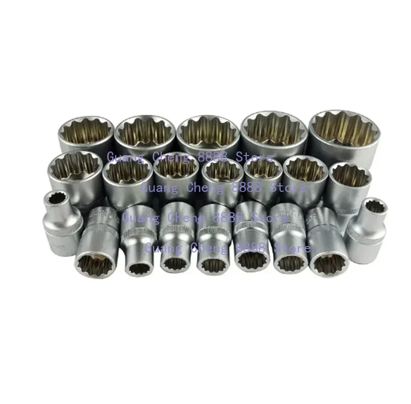 21PC 6/12 Corners  Socket Wrench Set Lock Torx Hex Torx Splined Bit Set 1/2” Hex Repair Tool Kit 8-32mm