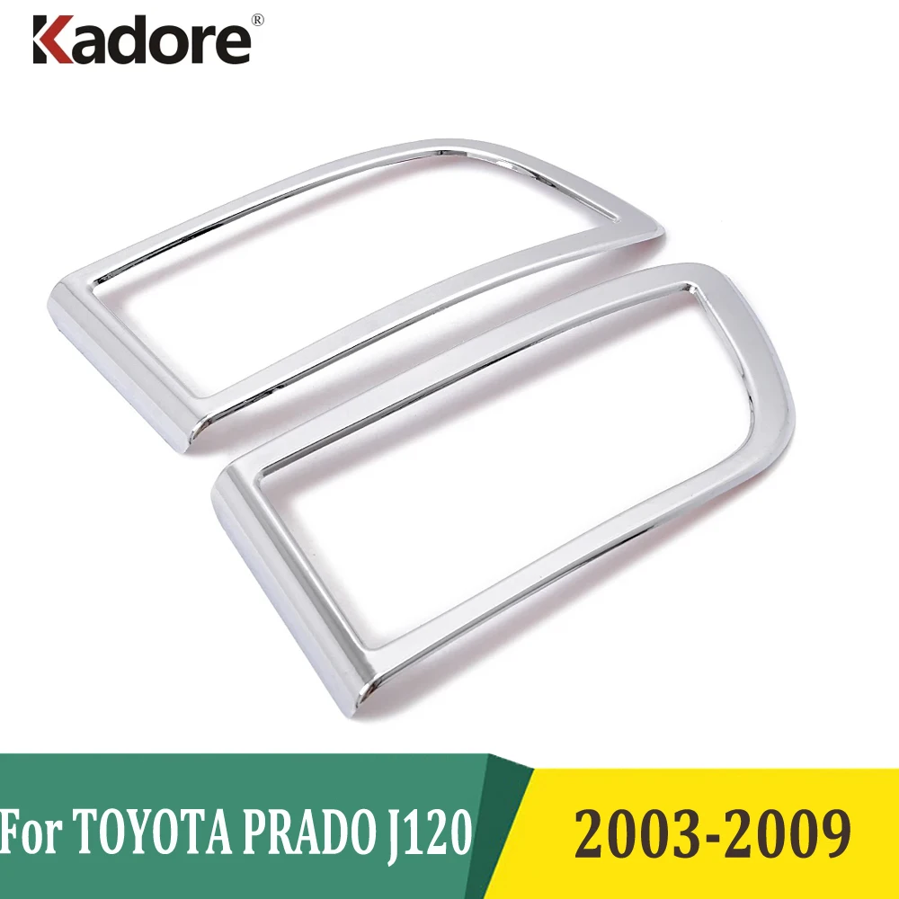 For TOYOTA PRADO J120 2003-2007 2008 2009 Rear Fog Light Lamp Trim Tail Foglight Cover Car Sticker Accessories ABS Chrome