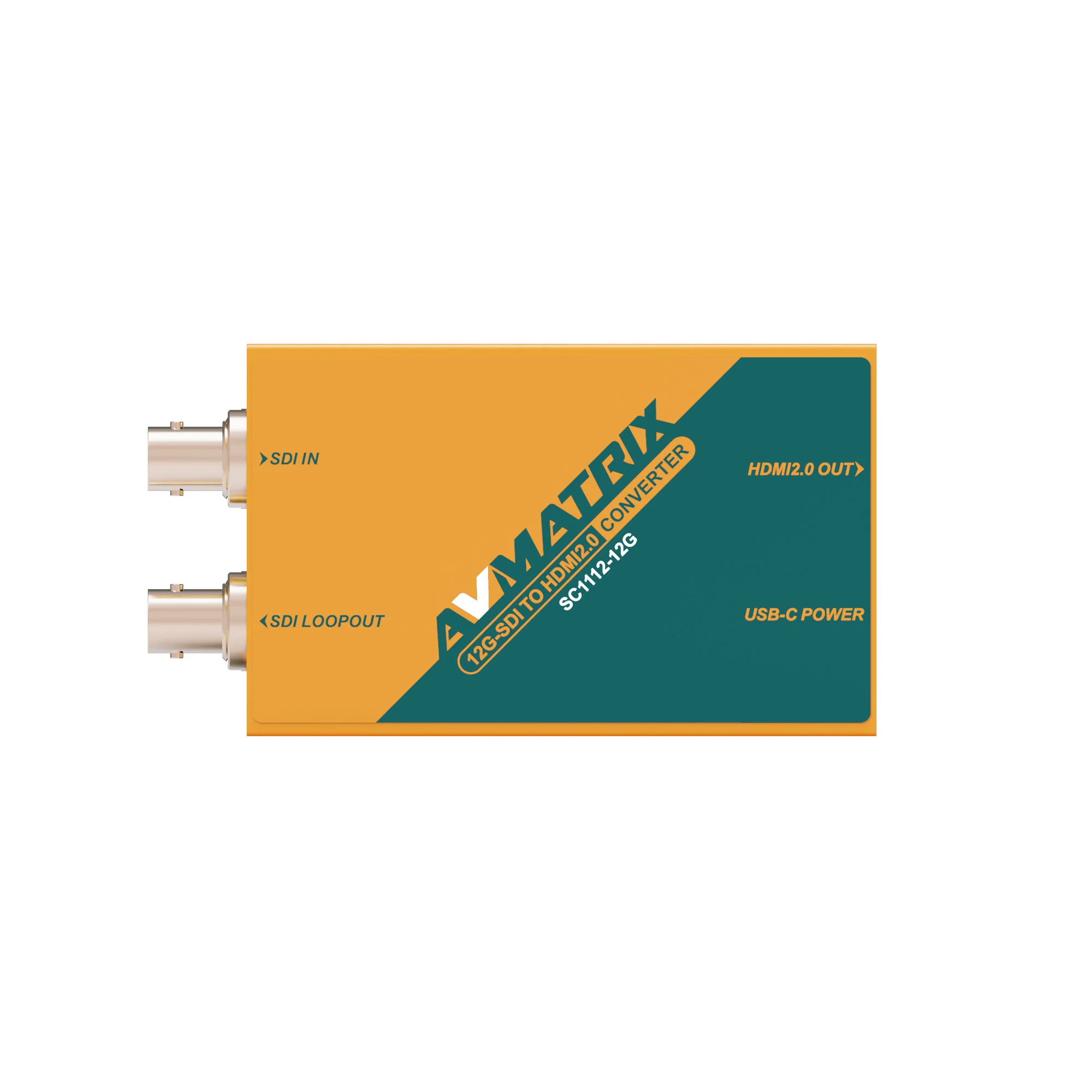 AVMATRIX SC1112-12G Convertitore di trasmissione 4K 2.0 compatibile da 12G-SDI a HDMl con risoluzione fino a 4K60HZ Alimentazione USB tipo C