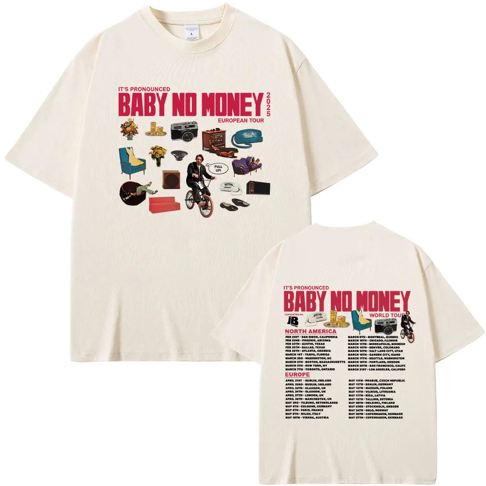 

Bbno$ It's Pronounced Baby No Money European Tour 2025 T-shirt Men Women Hip Hop Fashion Oversized Short Sleeve T Shirts Tops
